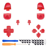 eXtremeRate Replacement Full Set Buttons for PS5 Controller BDM-030/040/050/060 - Clear Red - JPF3002G3