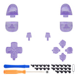 eXtremeRate Replacement Full Set Buttons for PS5 Controller BDM-030/040/050/060 - Clear Atomic Purple - JPF3005G3