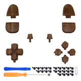 eXtremeRate Replacement Full Set Buttons for PS5 Controller BDM-030/040/050/060 - Wood Grain - JPF9001G3