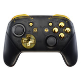 eXtremeRate DIY Replacement Full Set Buttons for Nintendo Switch Pro Controller - Chrome Gold - KRD401