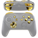 eXtremeRate DIY Replacement Full Set Buttons for Nintendo Switch Pro Controller - Chrome Gold - KRD401