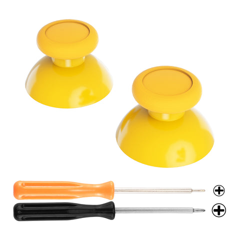 eXtremeRate Yellow Replacement 3D Joystick Thumbsticks, Analog Thumb Sticks with Phillips Screwdriver for Nintendo Switch Pro Controller - KRM517