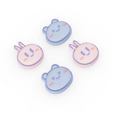 PlayVital Kawaii Bear & Bunny Switch Thumb Grip Caps, Joystick Caps for NS Switch Lite, Silicone Analog Cover Thumbstick Grips for Joycon of Switch OLED - NJM1187