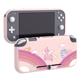 PlayVital Candy Rainbow Unicorn Custom Protective Case for NS Switch Lite, Soft TPU Slim Case Cover for NS Switch Lite - LTU6002