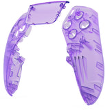 eXtremeRate Clear Atomic Purple Left Right Front Housing Shell with Touchpad Compatible with ps5 Edge Controller, DIY Replacement Faceplate Shell Custom Touch Pad Cover Compatible with ps5 Edge Controller - MLREGM001