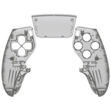 eXtremeRate Clear Black Left Right Front Housing Shell with Touchpad Compatible with ps5 Edge Controller, DIY Replacement Faceplate Shell Custom Touch Pad Cover Compatible with ps5 Edge Controller - MLREGM003