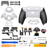eXtremeRate SPARK Back Paddles Kit with OLED Display & Clicky Trigger Stops & Ergonomic Grips for PS5 Controller BDM-010/020 - Rubberized White & Black - MZNPFU005
