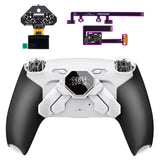 eXtremeRate SPARK Back Paddles Kit with OLED Display & Clicky Trigger Stops & Ergonomic Grips for PS5 Controller BDM-010/020 - Rubberized White & Black - MZNPFU005