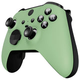 eXtremeRate Matcha Green Grip Faceplate Cover, Front Housing Shell Case Replacement Kit for Xbox One Elite Series 2 Controller Model 1797 and Core Model 1797 - Thumbstick Accent Rings Included - ELP333