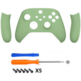 eXtremeRate Matcha Green Replacement Handles Shell for Xbox Series X Controller, Custom Side Rails Panels Front Housing Shell Faceplate for Xbox Series S Controller - Controller NOT Included - ZX3P317