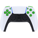 eXtremeRate Replacement D-pad R1 L1 R2 L2 Triggers Share Options Face Buttons, Green Full Set Buttons Compatible with ps5 Controller BDM-030/040/050 - Controller NOT Included - JPF1006G3