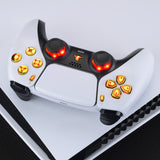eXtremeRate Multi-Colors Luminated D-pad Thumbstick Share Option Home Face Buttons for PS5 Controller BDM-030/040, Chrome GoldButtons 7 Colors 9 Modes DTF V3 LED Kit for PS5 Controller - PFLED07G3