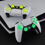 eXtremeRate Multi-Colors Luminated D-pad Thumbstick Share Option Home Face Buttons for PS5 Controller BDM-030/040, ClearButtons 7 Colors 9 Modes DTF V3 LED Kit for PS5 Controller - PFLED01G3