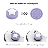 PlayVital Ice Cream Cute Switch Thumb Grip Caps, Light Violet Joystick Caps for NS Switch Lite, Silicone Analog Cover Thumbstick Grips for Joycon of Switch OLED - NJM1105