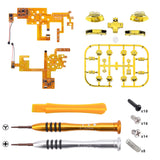 eXtremeRate 7 Colors 9 Modes NS Joycon DFS LED Kit, Multi-Colors Luminated Chrome Gold Classical Symbols ABXY Trigger Face Button for NS Switch Joy-Con Controller - Joycon NOT Included - NSLED016G2