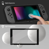 eXtremeRate 2 Pack Black Border Transparent HD Clear Saver Protector Film, Tempered Glass Screen Protector for Nintendo Switch [Anti-Scratch, Anti-Fingerprint, Shatterproof, Bubble-Free] - NSPJ0701