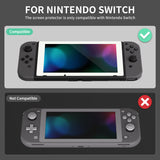 eXtremeRate 2 Pack White Border Transparent HD Clear Saver Protector Film, Tempered Glass Screen Protector for Nintendo Switch [Anti-Scratch, Anti-Fingerprint, Shatterproof, Bubble-Free] - NSPJ0703