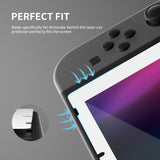 eXtremeRate 2 Pack White Border Transparent HD Clear Saver Protector Film, Tempered Glass Screen Protector for Nintendo Switch [Anti-Scratch, Anti-Fingerprint, Shatterproof, Bubble-Free] - NSPJ0703