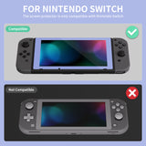 eXtremeRate 2 Pack Light Violet Border Transparent HD Clear Saver Protector Film, Tempered Glass Screen Protector for Nintendo Switch [Anti-Scratch, Anti-Fingerprint, Shatterproof, Bubble-Free] - NSPJ0705