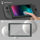 eXtremeRate 2 Pack Gray Border Transparent HD Clear Saver Protector Film, Tempered Glass Screen Protector for Nintendo Switch [Anti-Scratch, Anti-Fingerprint, Shatterproof, Bubble-Free] - NSPJ0707