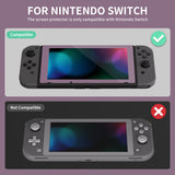 eXtremeRate 2 Pack Antique Dark Grayish Violet Transparent HD Clear Saver Protector Film, Tempered Glass Screen Protector for Nintendo Switch [Anti-Scratch, Anti-Fingerprint, Shatterproof, Bubble-Free] - NSPJ0711