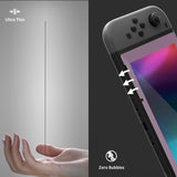 eXtremeRate 2 Pack Antique Dark Grayish Violet Transparent HD Clear Saver Protector Film, Tempered Glass Screen Protector for Nintendo Switch [Anti-Scratch, Anti-Fingerprint, Shatterproof, Bubble-Free] - NSPJ0711