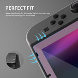 eXtremeRate 2 Pack Antique Dark Grayish Violet Transparent HD Clear Saver Protector Film, Tempered Glass Screen Protector for Nintendo Switch [Anti-Scratch, Anti-Fingerprint, Shatterproof, Bubble-Free] - NSPJ0711