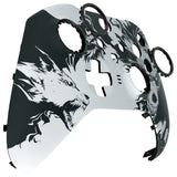 eXtremeRate New Wolve Soul Faceplate Cover, Soft Touch Front Housing Shell Case Replacement Kit for Xbox One Elite Series 2 Controller Model 1797 - Thumbstick Accent Rings Included - ELT144