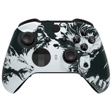 eXtremeRate New Wolve Soul Faceplate Cover, Soft Touch Front Housing Shell Case Replacement Kit for Xbox One Elite Series 2 Controller Model 1797 - Thumbstick Accent Rings Included - ELT144