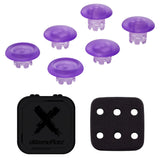 eXtremeRate Clear Atomic Purple Replacement Swappable Thumbsticks for PS5 Edge Controller, Custom Interchangeable Analog Stick Joystick Caps for PS5 Edge Controller - Controller & Thumbsticks Base NOT Included - P5J102