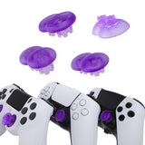 eXtremeRate EDGE Sticks Swappable Thumbsticks for PS5 & PS5 Edge & PS4 All Model Controllers - Clear Atomic Purple - P5J209