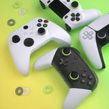 PlayVital 3 Pairs Aim Assist Target Motion Control Precision Rings for ps5, for ps4, for Xbox Series X/S, Xbox One, Xbox 360, for Switch Pro Controller, for Steam Deck - Clear Black & White & Glow in Dark Green - PFPJ118