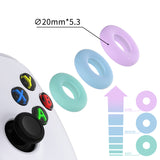 PlayVital 3 Pairs Aim Assist Target Motion Control Precision Rings for ps5, for ps4, for Xbox Series X/S, Xbox One, Xbox 360, for Switch Pro Controller, for Steam Deck - Purple & Green & Blue - PFPJ119