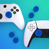 PlayVital Thumbs Cushion Caps Thumb Grips for ps5, for ps4, Thumbstick Grip Cover for Xbox Series X/S, Thumb Grip Caps for Xbox One, Elite Series 2, for Switch Pro Controller - Blue - PJM3024