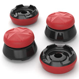 PlayVital Thumbs Pro RAZOR Thumbstick Extender for Xbox Core Controller, for Xbox Series X/S Controller, Joystick Caps for Xbox One Controller - 2 High Raise & 2 Mid Raise Dome - Scarlet Red & Black - PJM5006