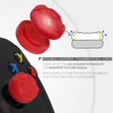 PlayVital Thumbs Cushion Caps Thumb Grips for ps5/4, Thumbstick Grip Cover for Xbox Series X/S, Thumb Grip Caps for Xbox One, Elite Series 2, for Switch Pro Controller - Raindrop Texture Design Passion Red - PJM3035