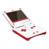 eXtremeRate IPS Ready Upgraded Passion Red & White Custom Replacement Housing Shell for Gameboy Advance SP GBA SP – Compatible with Both IPS & Standard LCD – Console & Screen NOT Included - ASPP3006