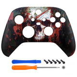 eXtremeRate Phantom Skull Replacement Part Faceplate, Soft Touch Grip Housing Shell Case for Xbox Series S & Xbox Series X Controller Accessories - Controller NOT Included - FX3T198