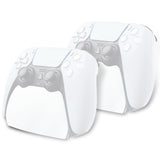 PlayVital 2 Pack Controller Display Stand for ps5, Gamepad Stand Desk Holder for ps5 Controller Accessories with Rubber Pads - White - PFPJ169