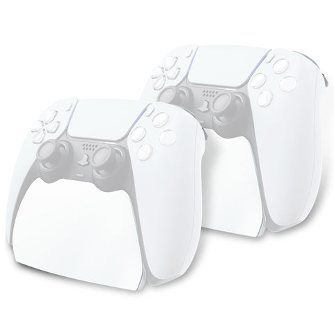 PlayVital 2 Pack Controller Display Stand for ps5, Gamepad Stand Desk Holder for ps5 Controller Accessories with Rubber Pads - White - PFPJ169