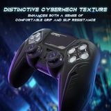 PlayVital 2 Set Futuristic CyberMech Design Silicone Case with Thumb Grips for PS5 Wireless Controller, Compatible with PS5 Official Charging Dock - Black - CHXPFP006