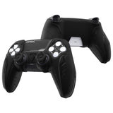 PlayVital 2 Set Futuristic CyberMech Design Silicone Case with Thumb Grips for PS5 Wireless Controller, Compatible with PS5 Official Charging Dock - Black - CHXPFP006