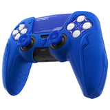 PlayVital 2 Set Futuristic CyberMech Design Silicone Case with Thumb Grips for PS5 Wireless Controller, Compatible with PS5 Official Charging Dock - Blue - CHXPFP008