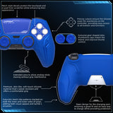 PlayVital 2 Set Futuristic CyberMech Design Silicone Case with Thumb Grips for PS5 Wireless Controller, Compatible with PS5 Official Charging Dock - Blue - CHXPFP008