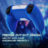 PlayVital 2 Set Futuristic CyberMech Design Silicone Case with Thumb Grips for PS5 Wireless Controller, Compatible with PS5 Official Charging Dock - Blue - CHXPFP008