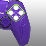 PlayVital 2 Set Futuristic CyberMech Design Silicone Case with Thumb Grips for PS5 Wireless Controller, Compatible with PS5 Official Charging Dock - Purple - CHXPFP010