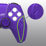 PlayVital 2 Set Futuristic CyberMech Design Silicone Case with Thumb Grips for PS5 Wireless Controller, Compatible with PS5 Official Charging Dock - Purple - CHXPFP010