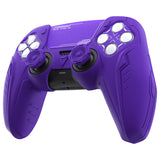 PlayVital 2 Set Futuristic CyberMech Design Silicone Case with Thumb Grips for PS5 Wireless Controller, Compatible with PS5 Official Charging Dock - Purple - CHXPFP010