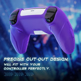 PlayVital 2 Set Futuristic CyberMech Design Silicone Case with Thumb Grips for PS5 Wireless Controller, Compatible with PS5 Official Charging Dock - Purple - CHXPFP010