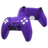 PlayVital 2 Set Futuristic CyberMech Design Silicone Case with Thumb Grips for PS5 Wireless Controller, Compatible with PS5 Official Charging Dock - Purple - CHXPFP010